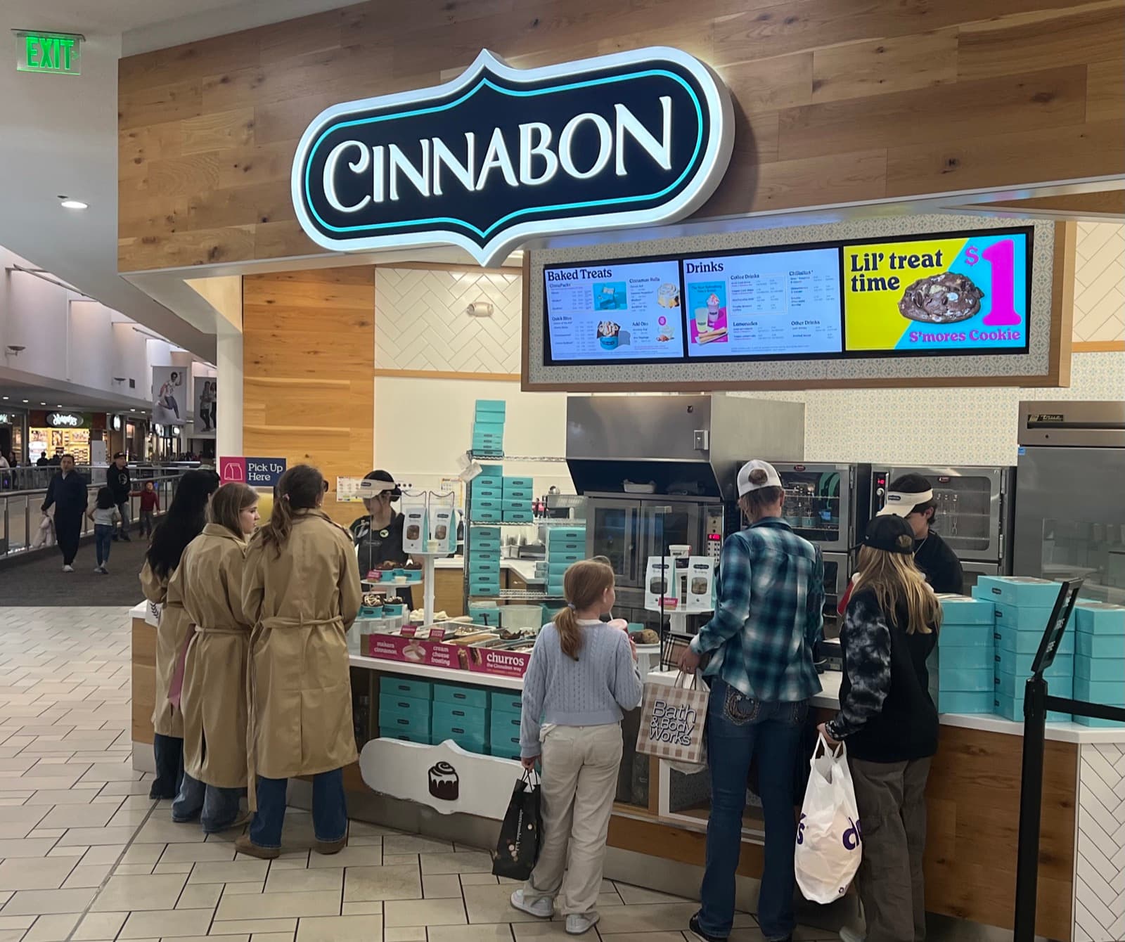 A Cinnabon bakery counter