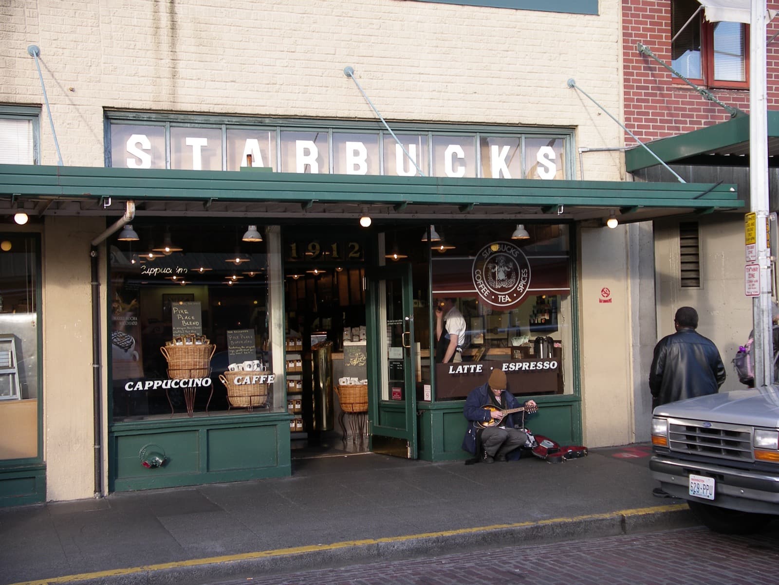 The exterior of Starbucks