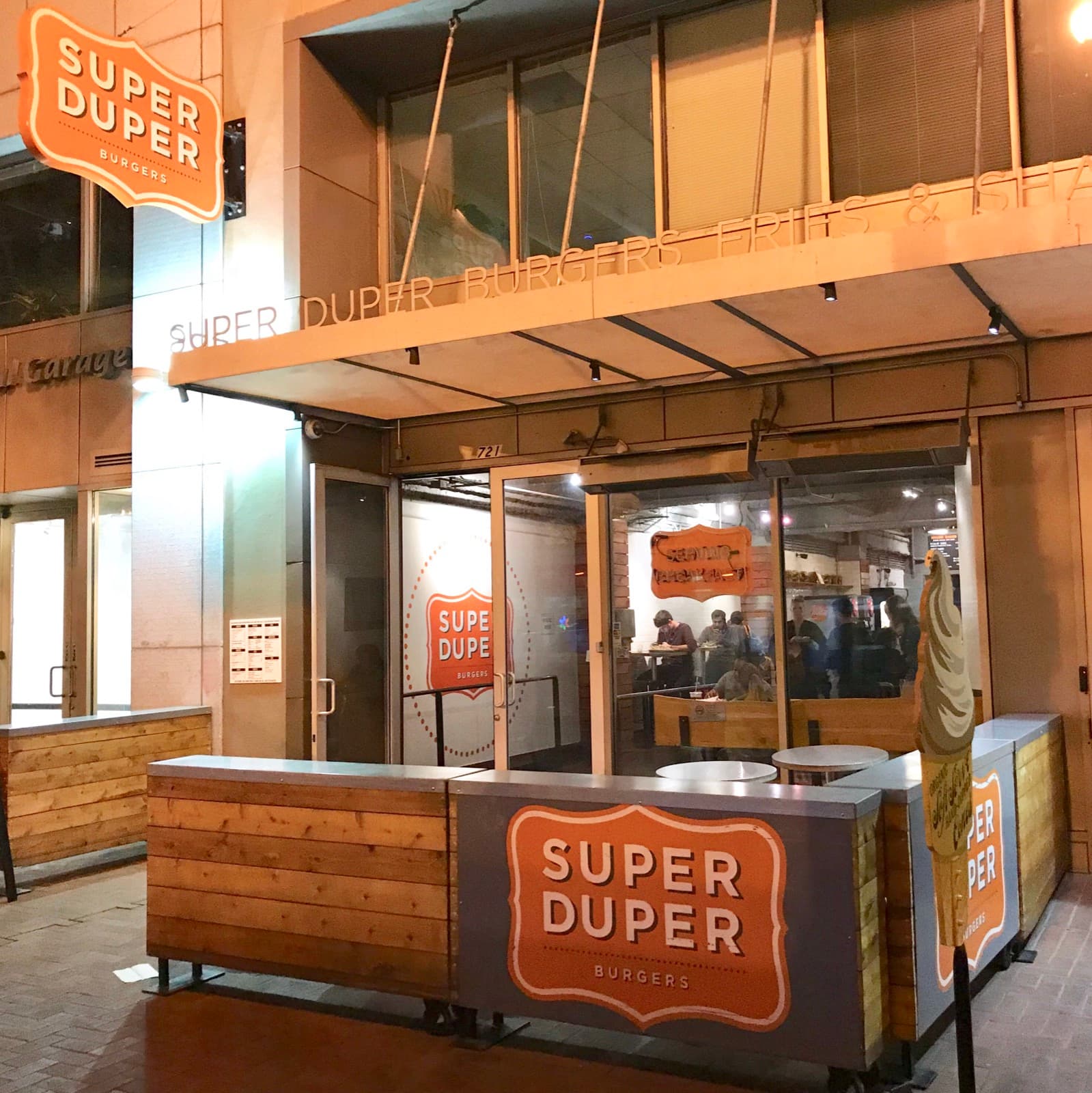 The exterior of a Super Duper Burgers